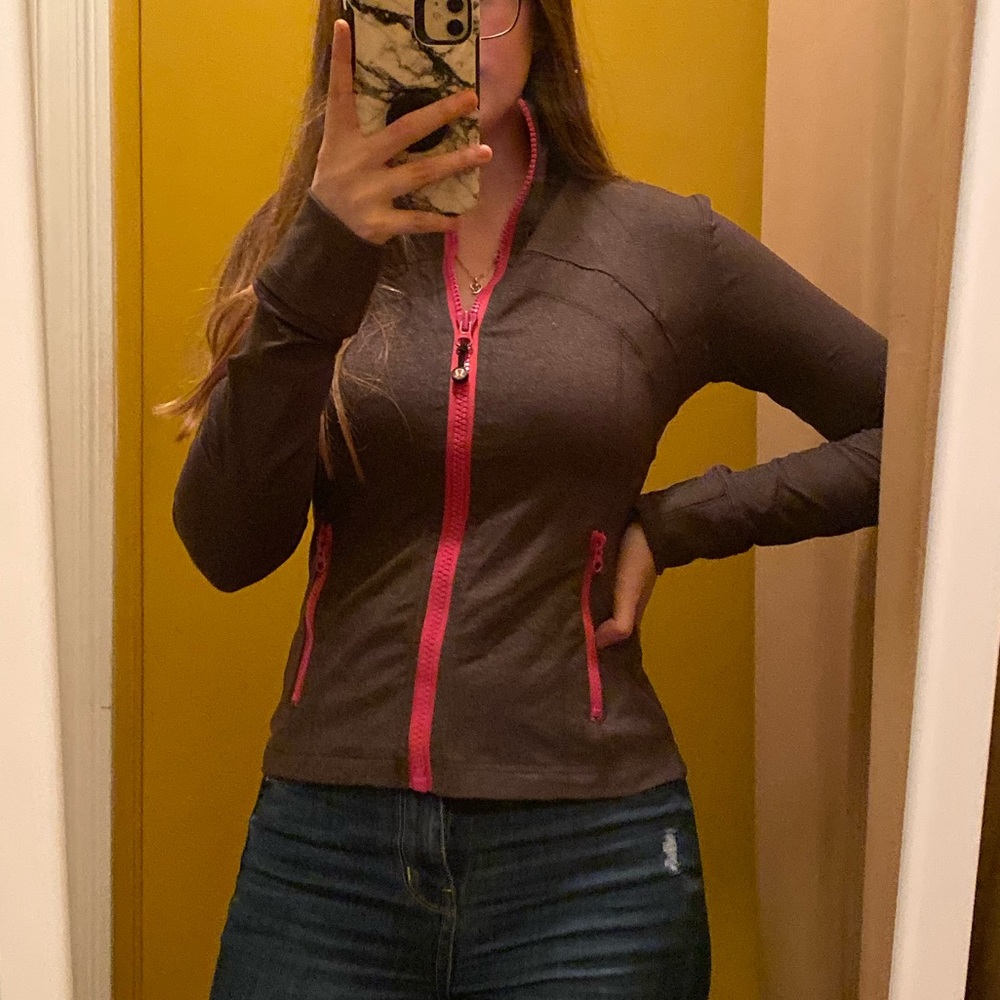 Grey and pink lulu lemon sweater